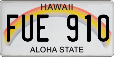HI license plate FUE910