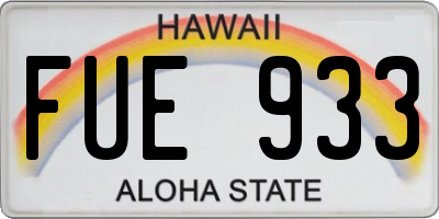 HI license plate FUE933
