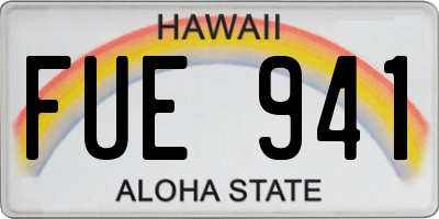 HI license plate FUE941