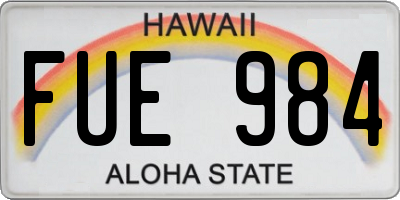 HI license plate FUE984