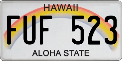 HI license plate FUF523