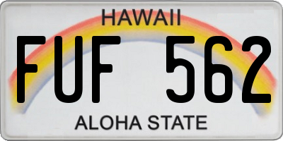 HI license plate FUF562