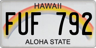 HI license plate FUF792
