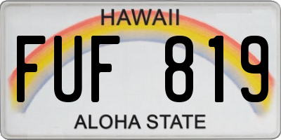 HI license plate FUF819