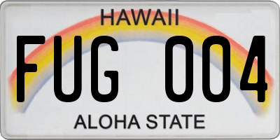 HI license plate FUG004