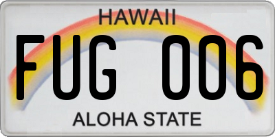 HI license plate FUG006