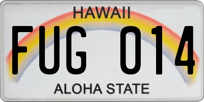 HI license plate FUG014