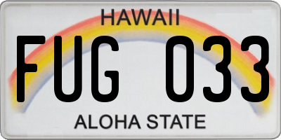 HI license plate FUG033