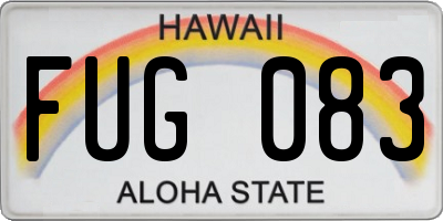 HI license plate FUG083
