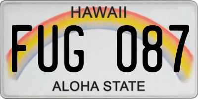 HI license plate FUG087