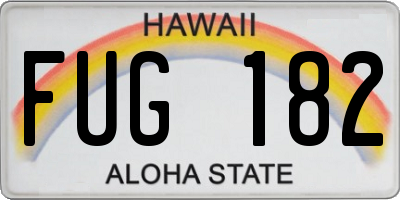 HI license plate FUG182