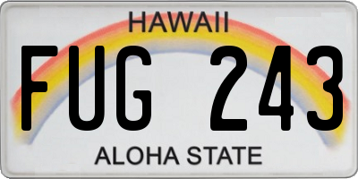 HI license plate FUG243