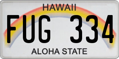 HI license plate FUG334