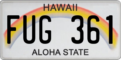 HI license plate FUG361