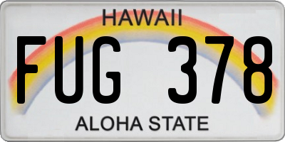 HI license plate FUG378