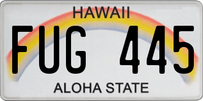 HI license plate FUG445