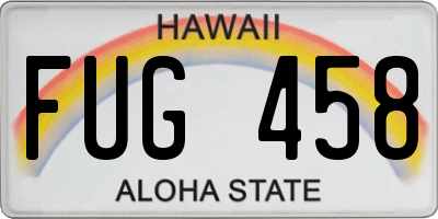 HI license plate FUG458