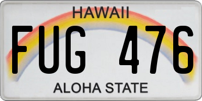 HI license plate FUG476