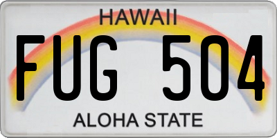 HI license plate FUG504