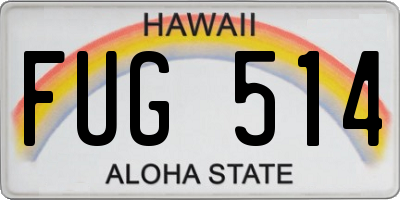 HI license plate FUG514