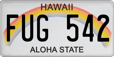 HI license plate FUG542
