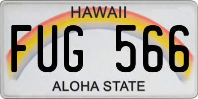 HI license plate FUG566