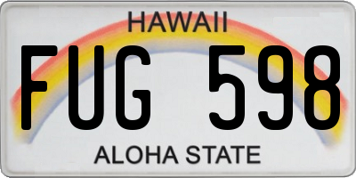 HI license plate FUG598