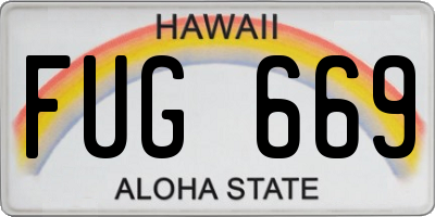 HI license plate FUG669