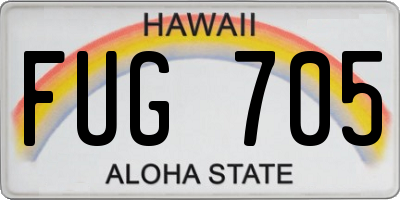 HI license plate FUG705