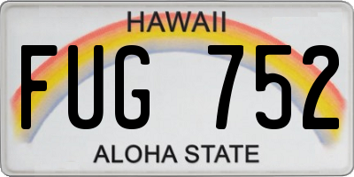 HI license plate FUG752