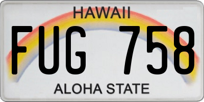 HI license plate FUG758