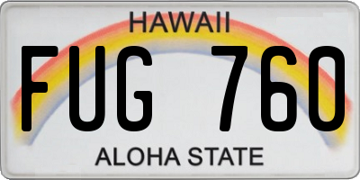 HI license plate FUG760