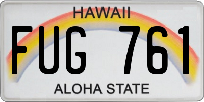 HI license plate FUG761