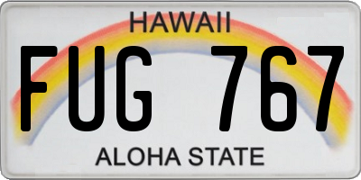 HI license plate FUG767