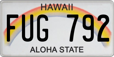 HI license plate FUG792