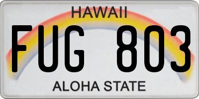 HI license plate FUG803