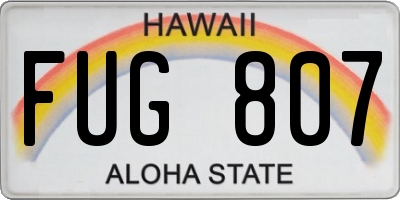 HI license plate FUG807