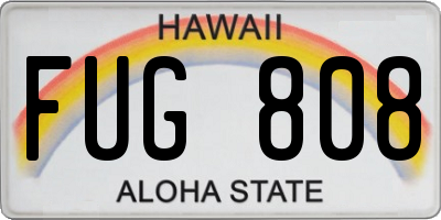 HI license plate FUG808