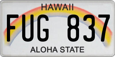 HI license plate FUG837
