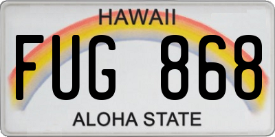 HI license plate FUG868