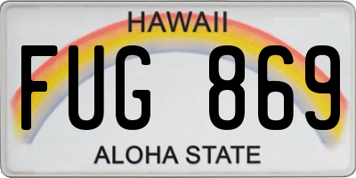 HI license plate FUG869