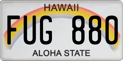 HI license plate FUG880