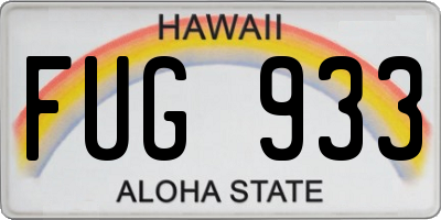HI license plate FUG933
