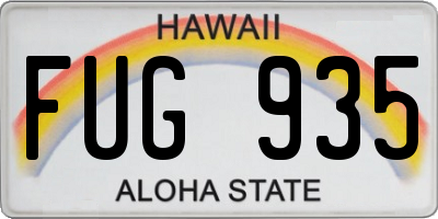 HI license plate FUG935