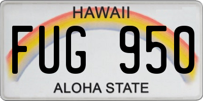 HI license plate FUG950