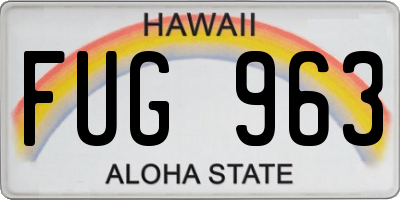 HI license plate FUG963