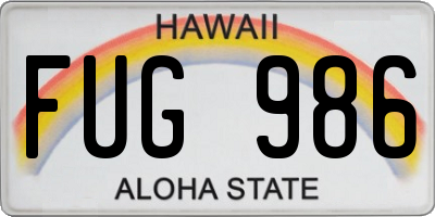 HI license plate FUG986
