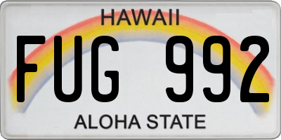 HI license plate FUG992