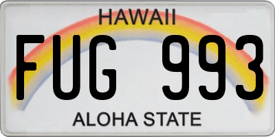 HI license plate FUG993