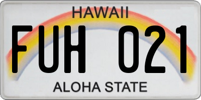 HI license plate FUH021